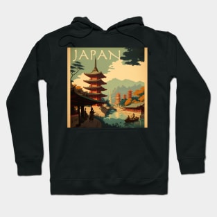 Japanese Pagoda Vintage Travel Art Poster Hoodie